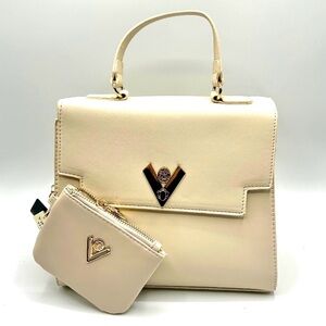 Valentino Orlandi Medium Satchel Bag with Adjustable Strap and Wallet